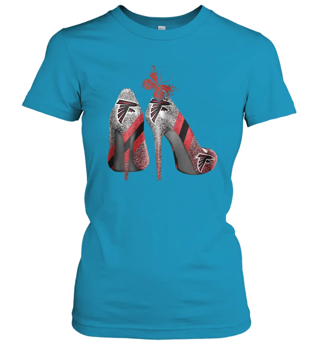NFL Atlanta Falcons Rhinestone High Heels Women's T-Shirt