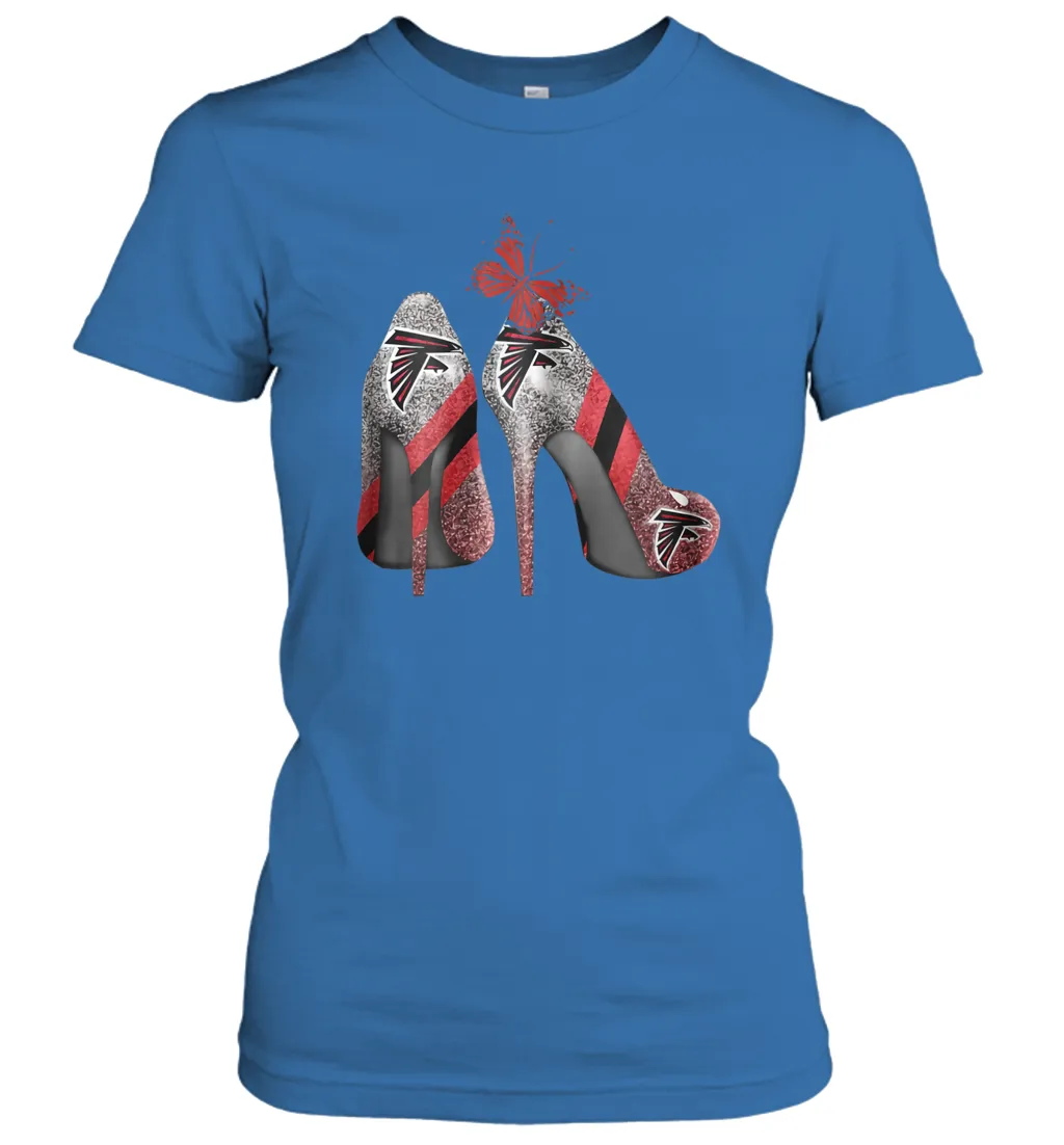 NFL Atlanta Falcons Rhinestone High Heels Women's T-Shirt
