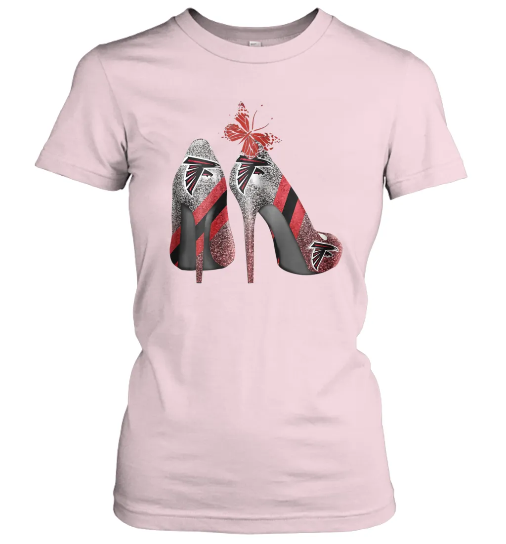 NFL Atlanta Falcons Rhinestone High Heels Women's T-Shirt
