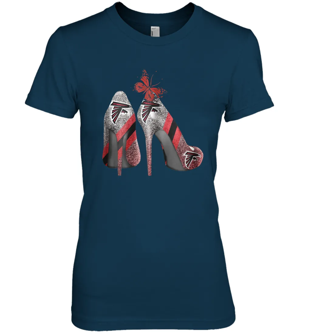 NFL Atlanta Falcons Rhinestone High Heels Women's The Boyfriend Tee