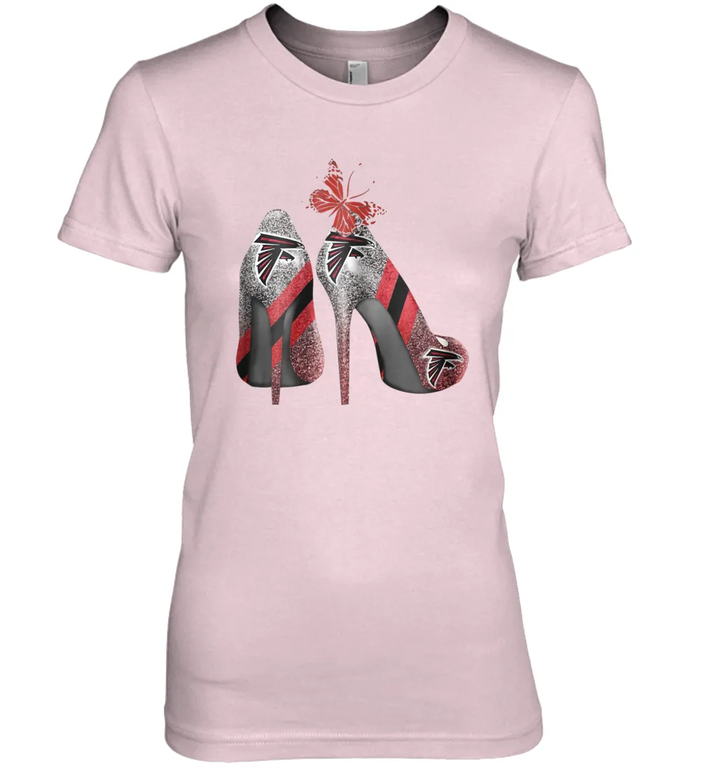 NFL Atlanta Falcons Rhinestone High Heels Women's The Boyfriend Tee