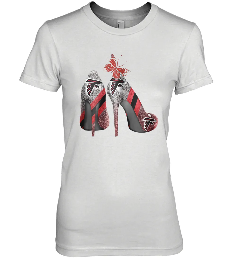 NFL Atlanta Falcons Rhinestone High Heels Women's The Boyfriend Tee