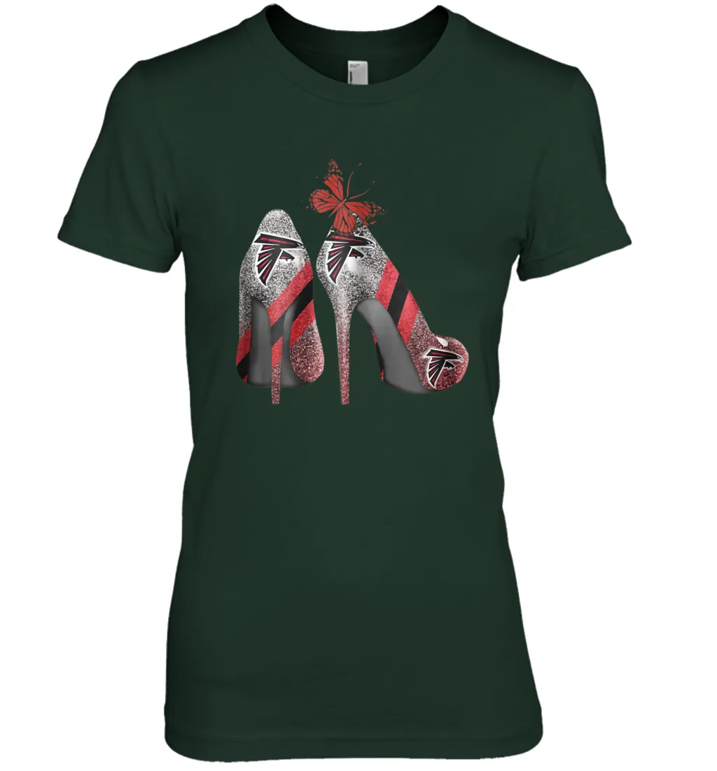 NFL Atlanta Falcons Rhinestone High Heels Women's The Boyfriend Tee
