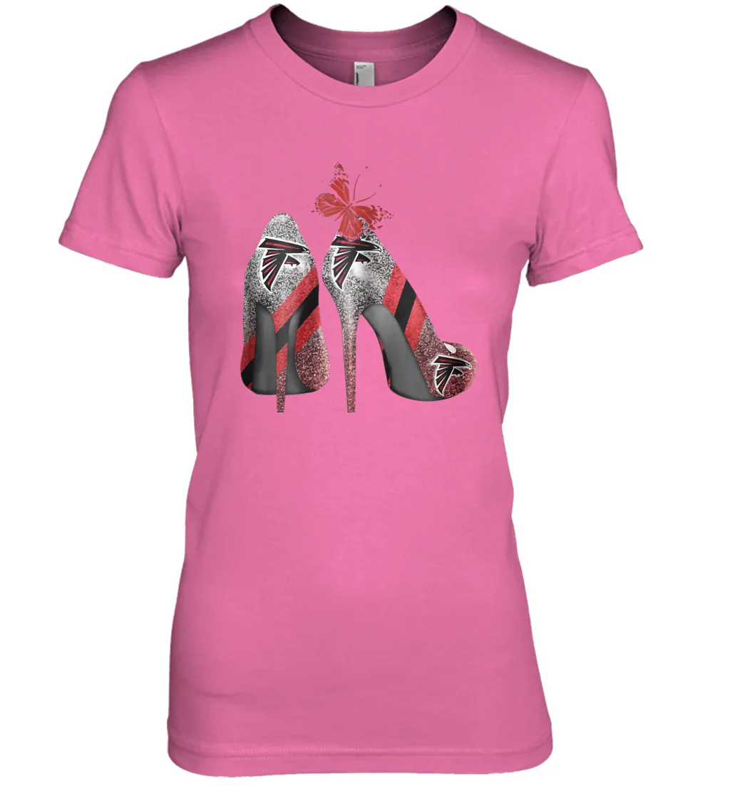 NFL Atlanta Falcons Rhinestone High Heels Women's The Boyfriend Tee