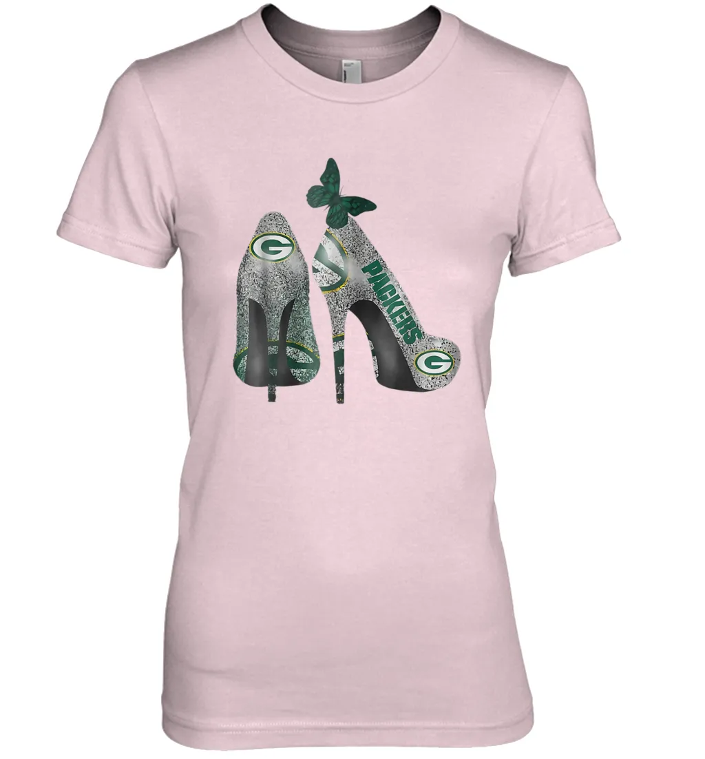 NFL Green Bay Packers Rhinestone High Heels Women's The Boyfriend Tee