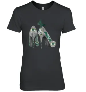 NFL Green Bay Packers Rhinestone High Heels Women's The Boyfriend Tee