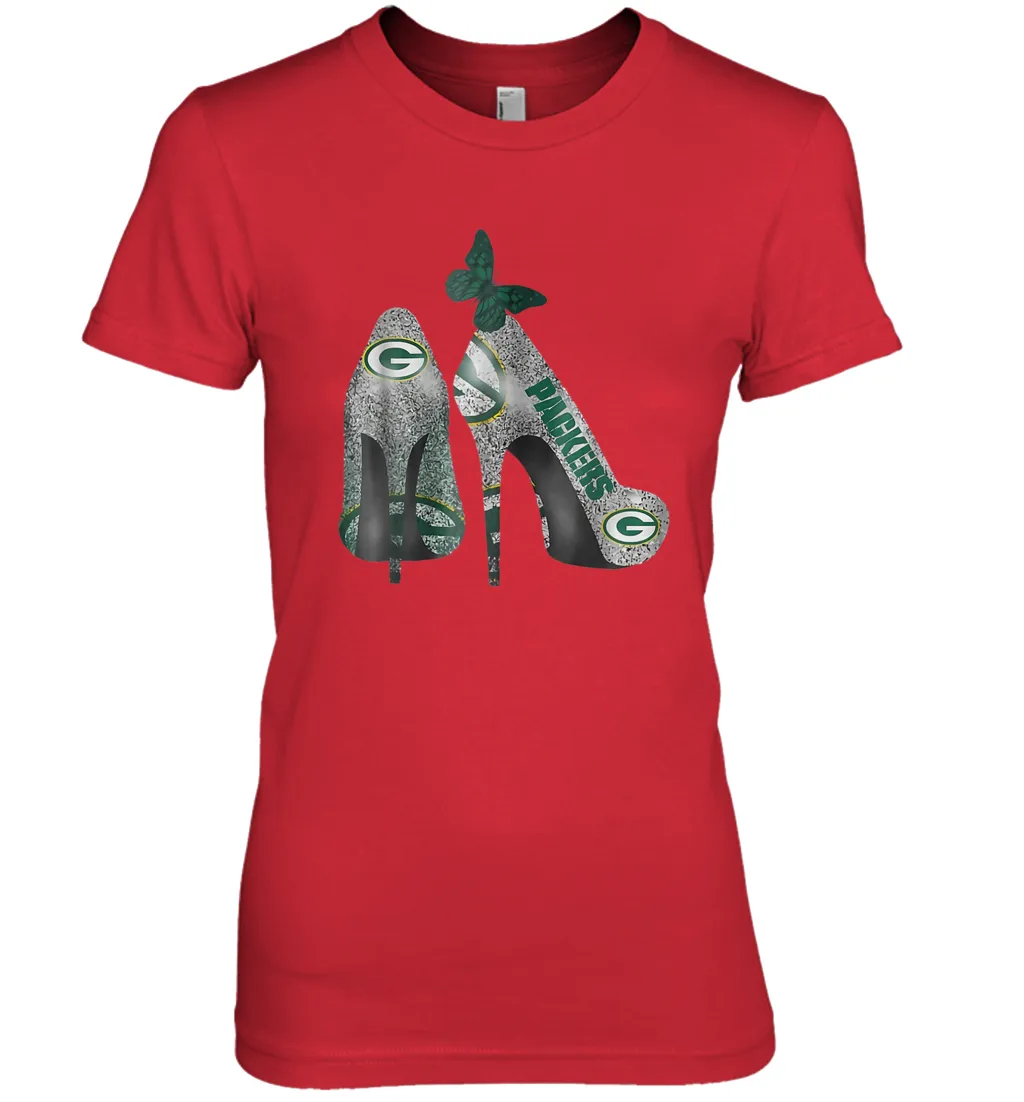 NFL Green Bay Packers Rhinestone High Heels Women's The Boyfriend Tee