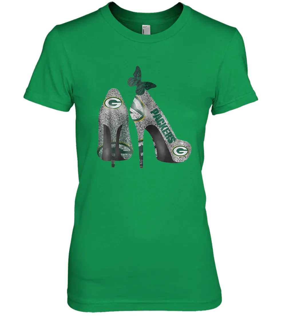 NFL Green Bay Packers Rhinestone High Heels Women's The Boyfriend Tee