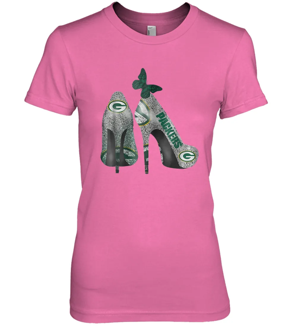NFL Green Bay Packers Rhinestone High Heels Women's The Boyfriend Tee
