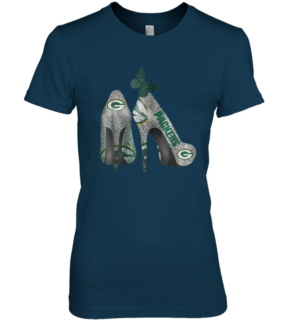 NFL Green Bay Packers Rhinestone High Heels Women's The Boyfriend Tee