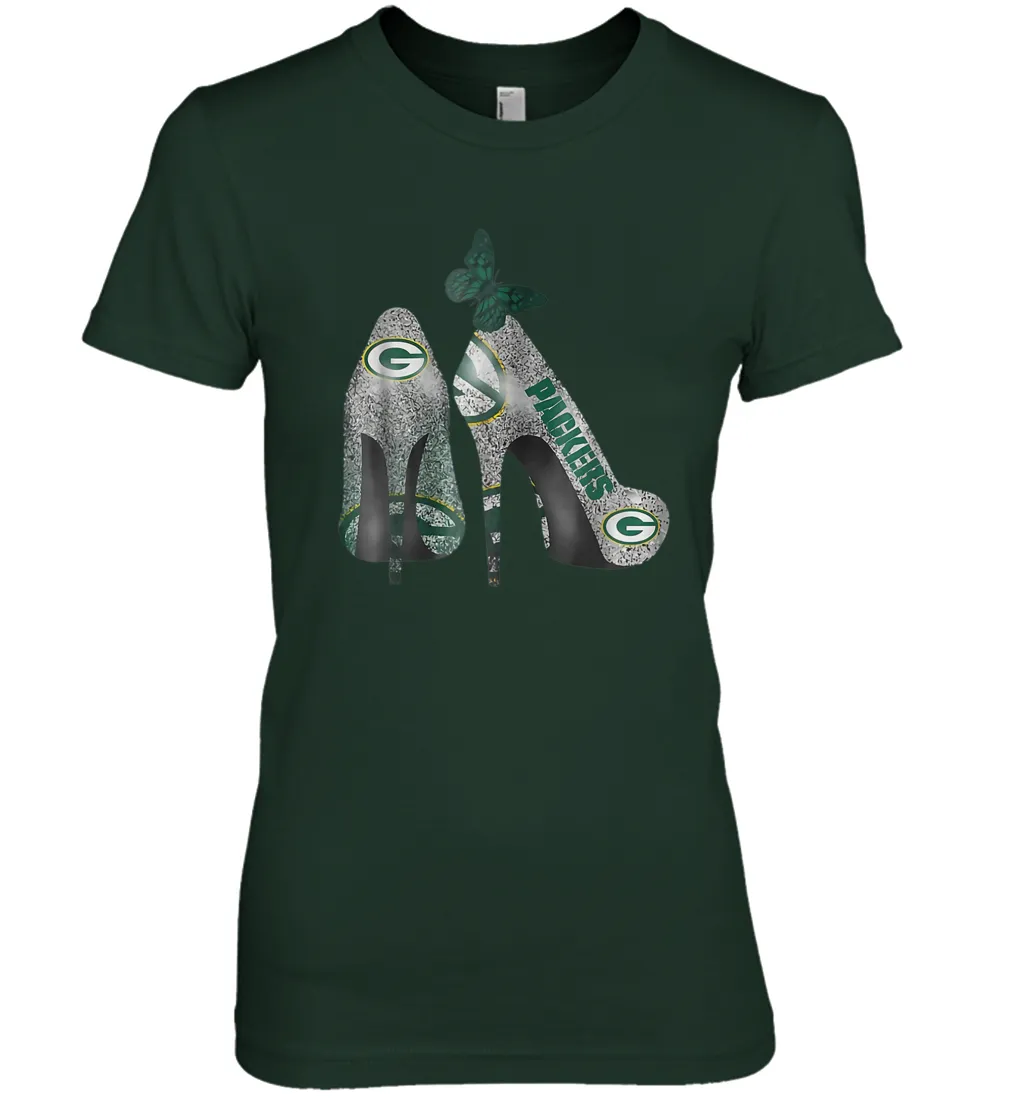 NFL Green Bay Packers Rhinestone High Heels Women's The Boyfriend Tee