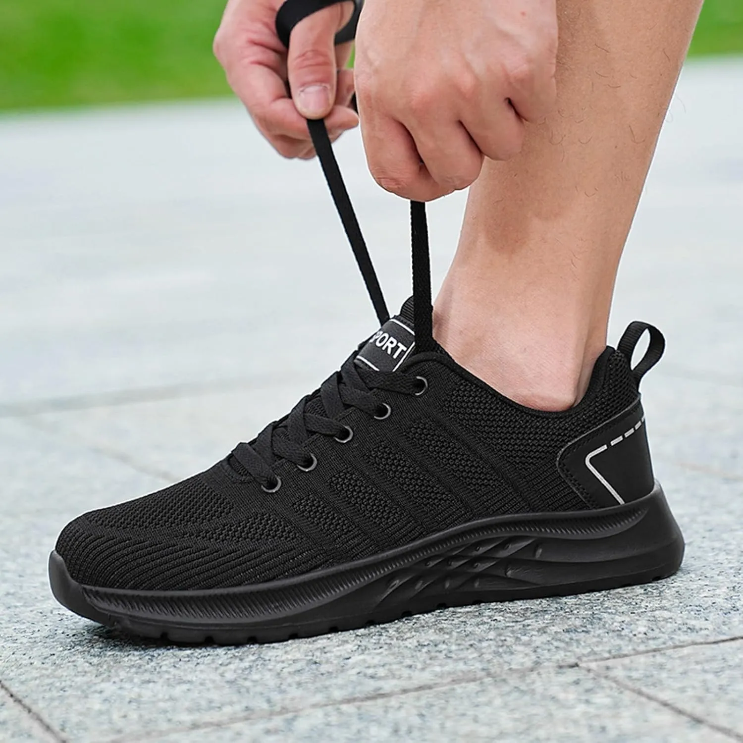 Non Slip Work Sport Shoes for Men Recovery Air Athletic Running Tennis Shoe Lightweight Diabetic Shoes for Men