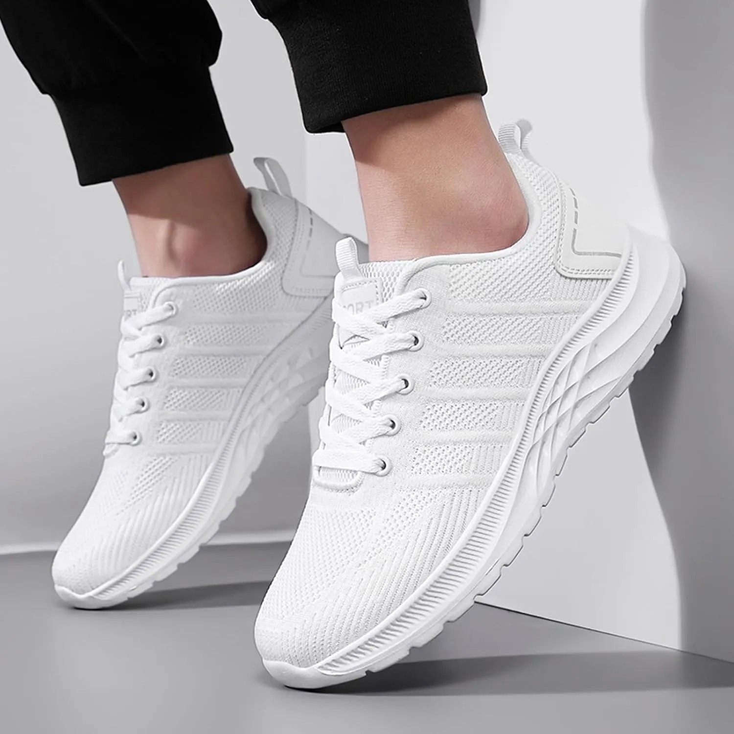 Non Slip Work Sport Shoes for Men Recovery Air Athletic Running Tennis Shoe Lightweight Diabetic Shoes for Men