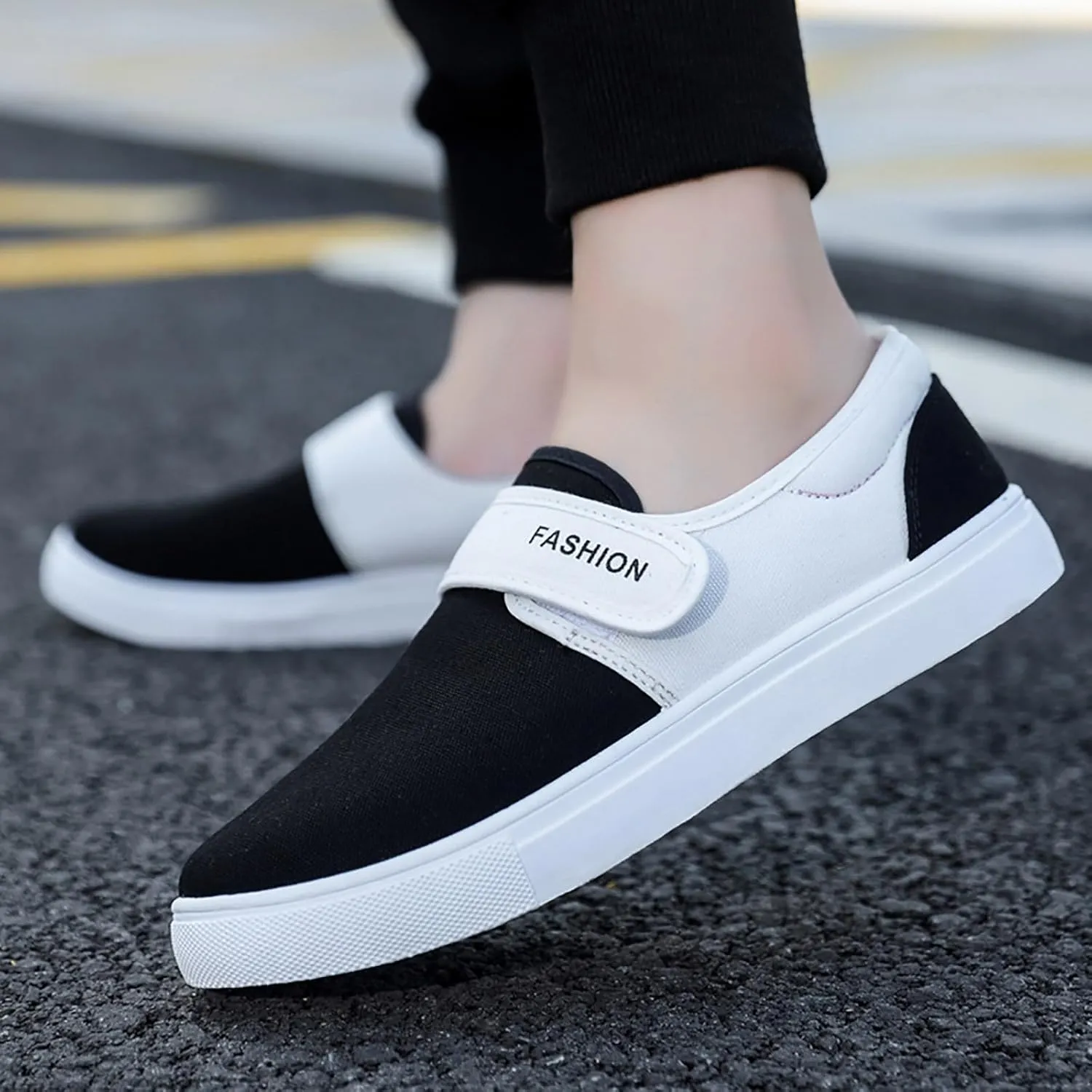 Non Slip Work Sport Shoes for Men Slip On Lightweight Breathable Fashion Sneaker Arch Support Plantar Fasciitis