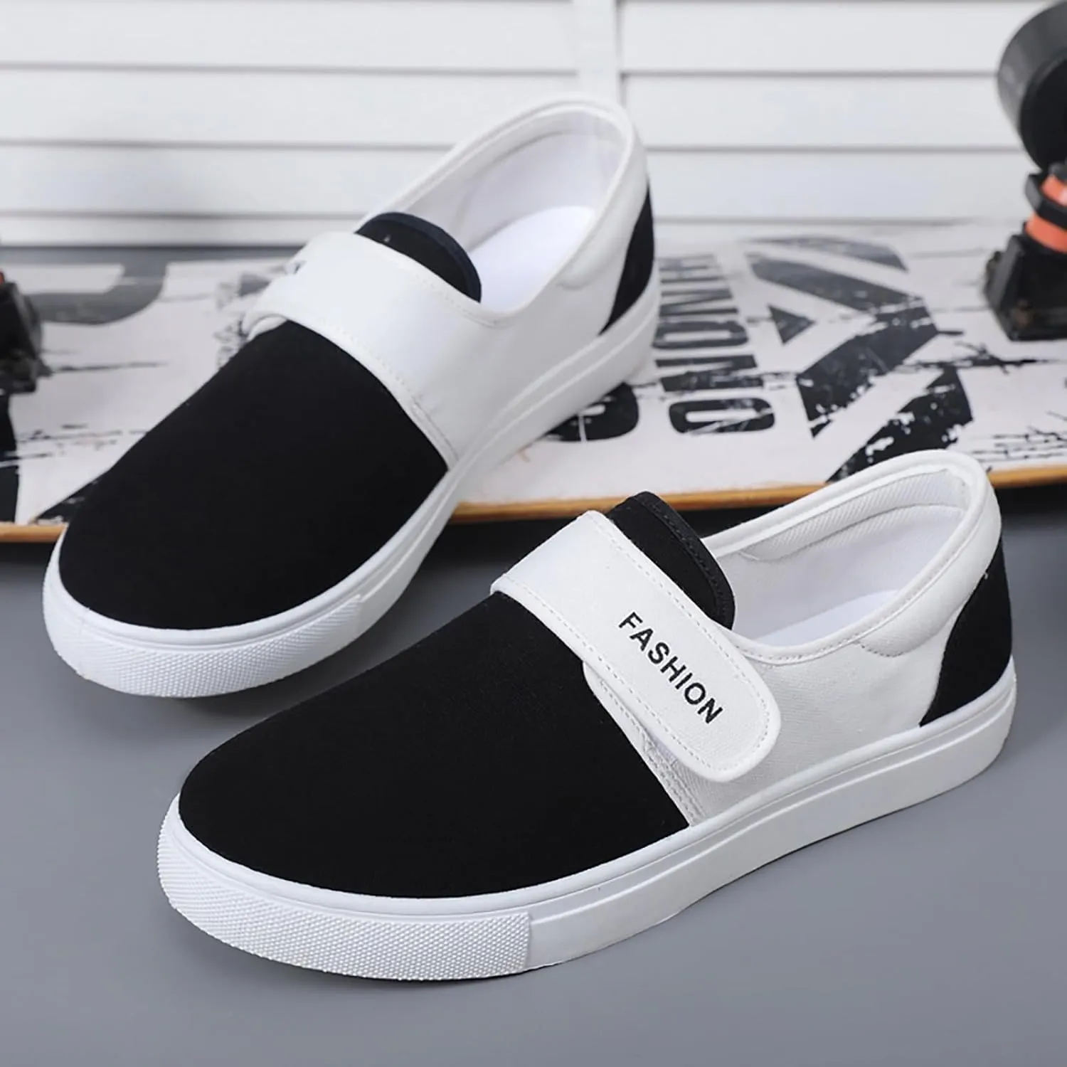 Non Slip Work Sport Shoes for Men Slip On Lightweight Breathable Fashion Sneaker Arch Support Plantar Fasciitis