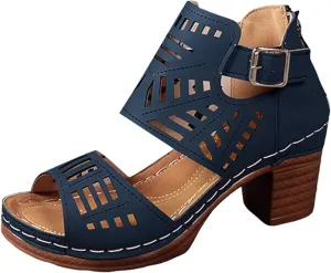 Open Toe Sandals for Women Summer Elegant Thick Heel Wedge Sandals Women's Flip Flops Chunky High Heels OpenToe Wedding