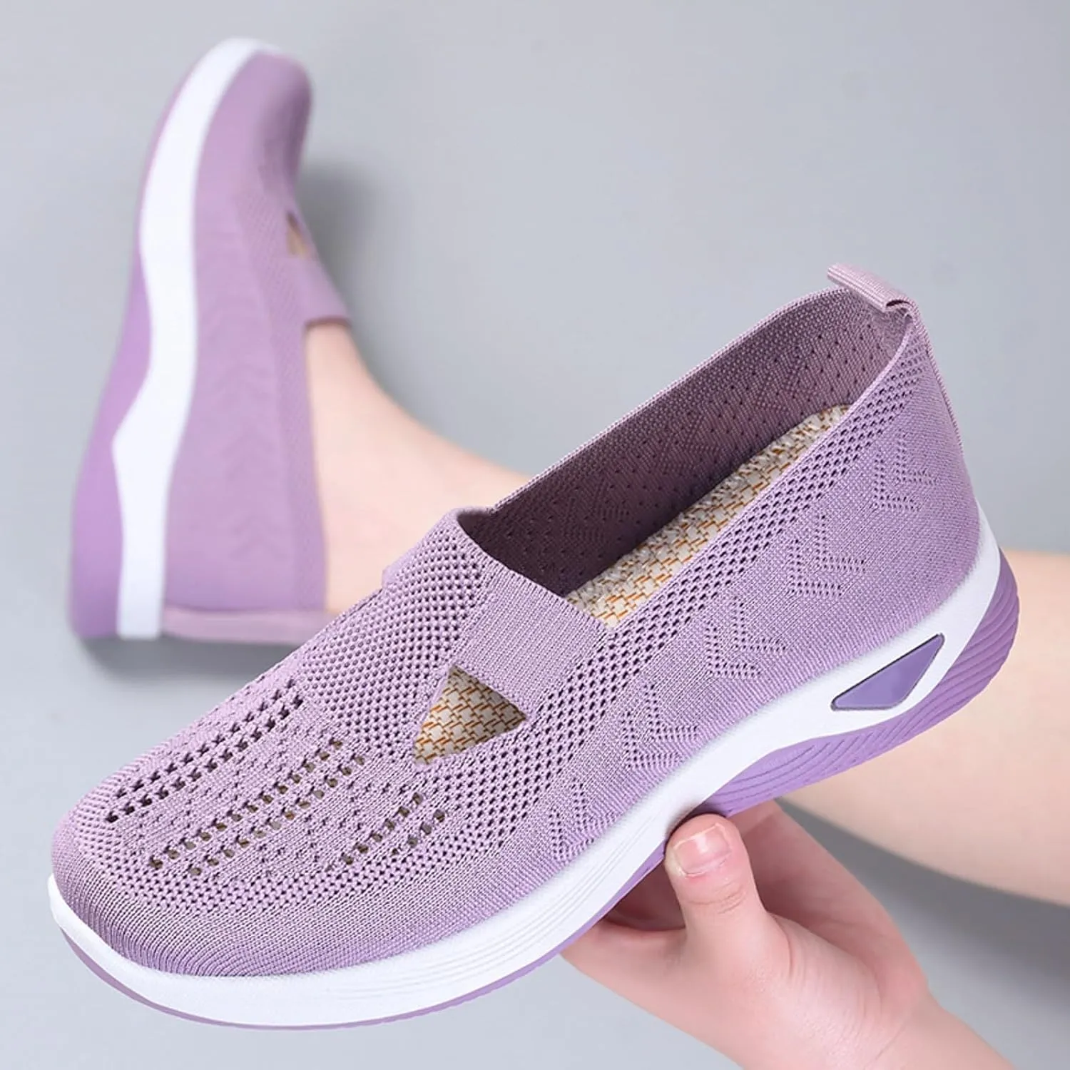 Orthopedic Diabetic Shoes for Women Slip On Walking Sneakers with Arch Support Comfortable Casual Loafers Plantar Fasciitis Foot Pain Relief