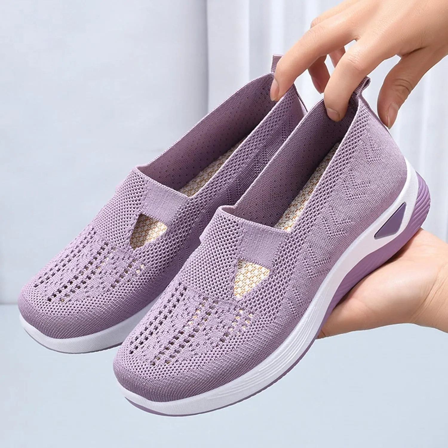 Orthopedic Diabetic Shoes for Women Slip On Walking Sneakers with Arch Support Comfortable Casual Loafers Plantar Fasciitis Foot Pain Relief
