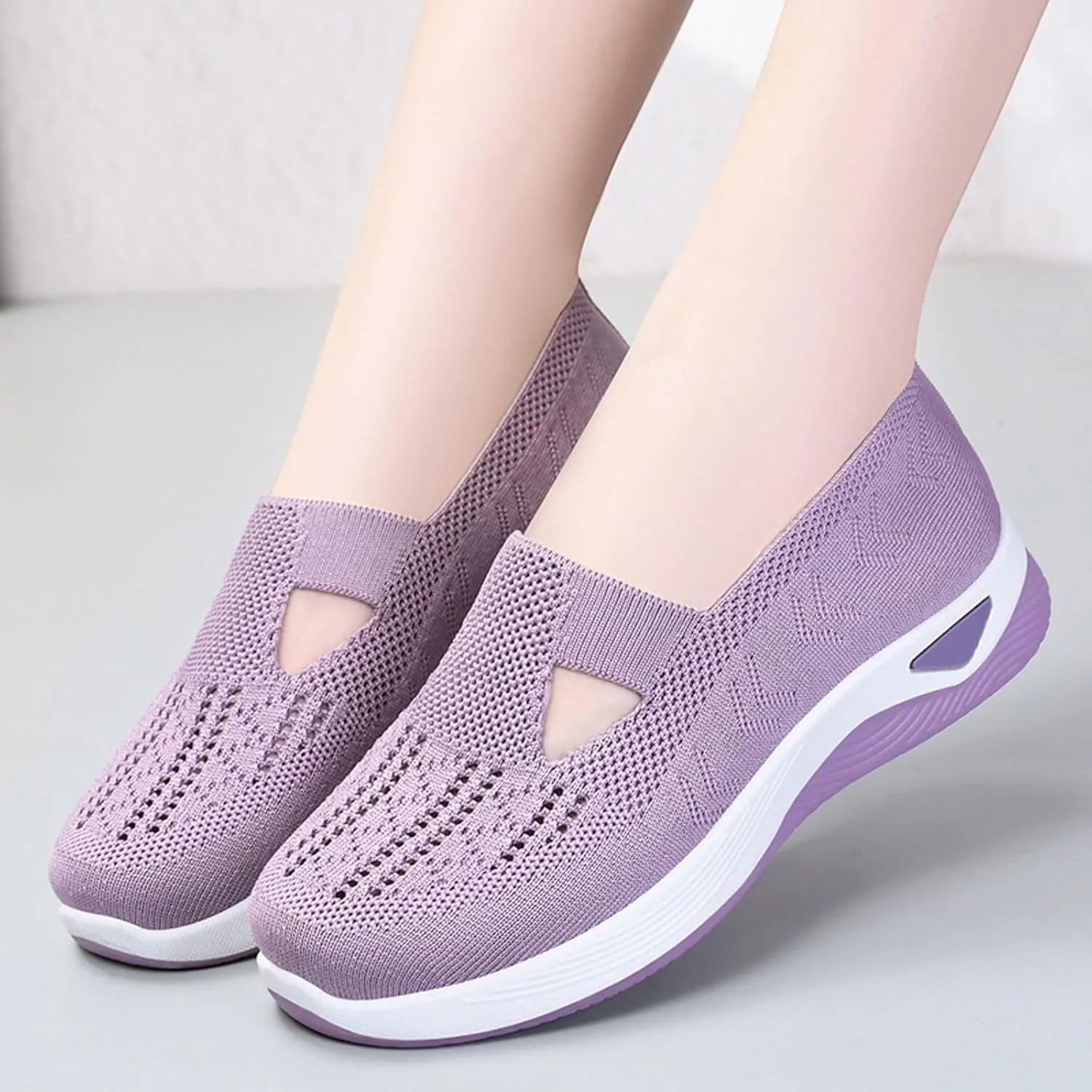 Orthopedic Diabetic Shoes for Women Slip On Walking Sneakers with Arch Support Comfortable Casual Loafers Plantar Fasciitis Foot Pain Relief