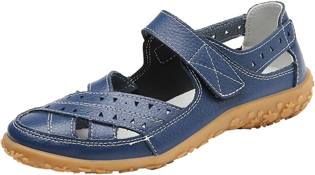 Orthopedic Sandals for Women Comfy Walking Flats Lightweight Adjustable Shoes Closed Toe Casual Sandals Outdoor Office