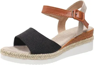 Orthopedic Sandals for Women Platform Wedge Sandals Walking Slippers with Arch Support Sandal Open Toe Ankle Strap Sandal Beach Casual Slip on Shoes Beach Dress Comfortable Outdoor Shoes 2025