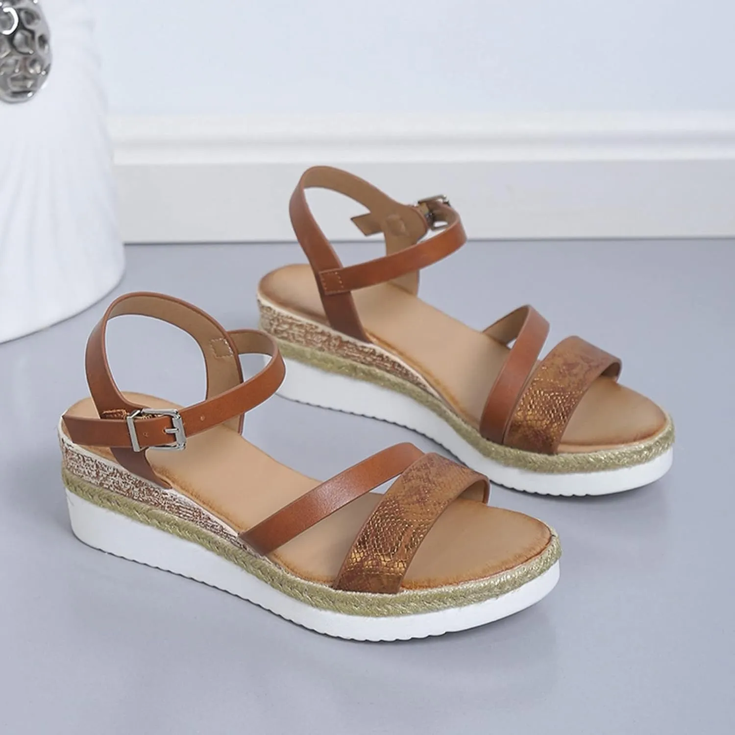 Orthopedic Sandals for Women Wedge Sandals for Women Copal Anelle Slide Sandal Walking Slippers with Arch Support Wedge Sandal Platform Casual Summer Shoes 2025
