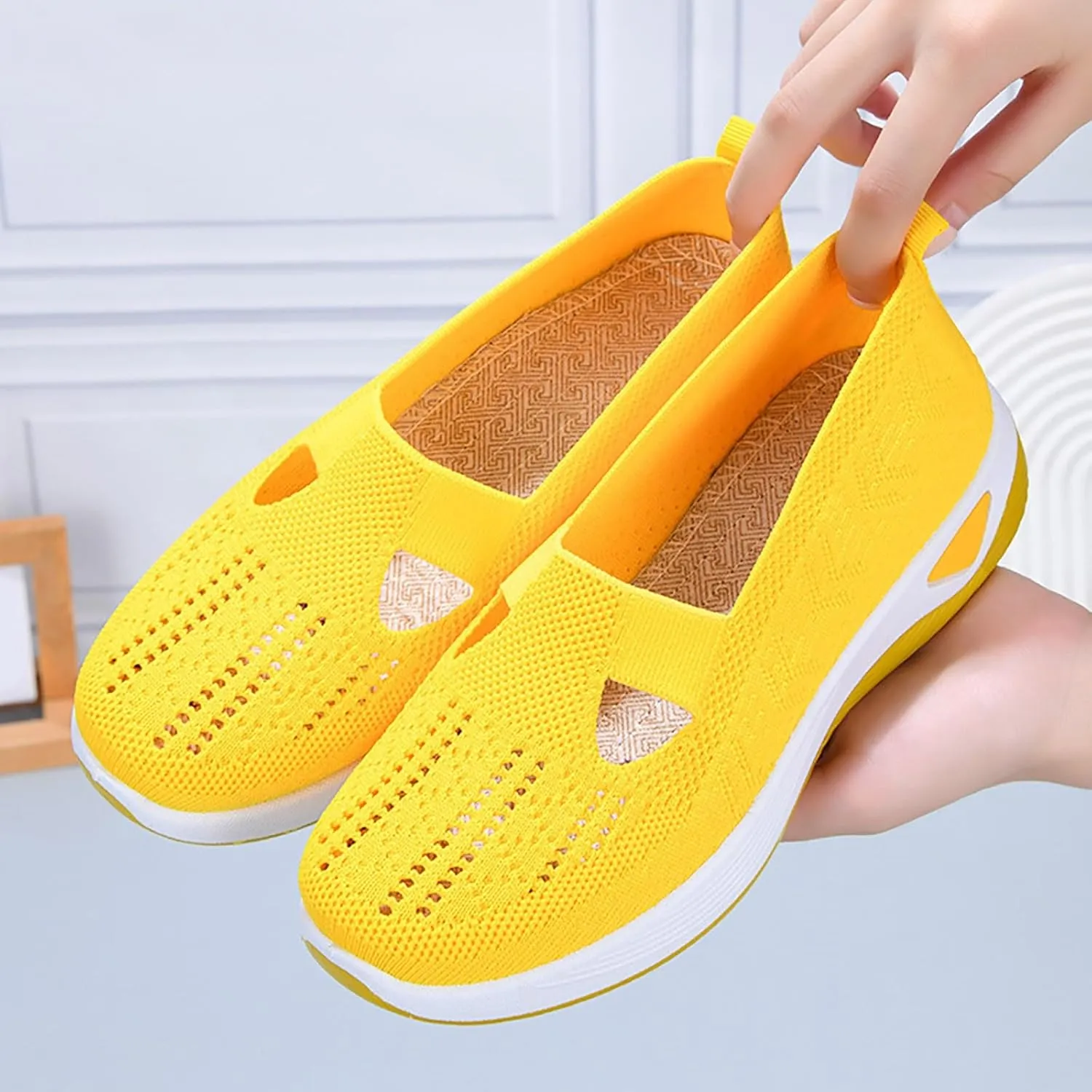 Orthopedic Shoes for Women Breathable Soft Slip On Mens Dress Shoes Lightweight Business Casual Shoes Wedge Sneakers Slip On Tennis Shoe Loafers Dress Shoe