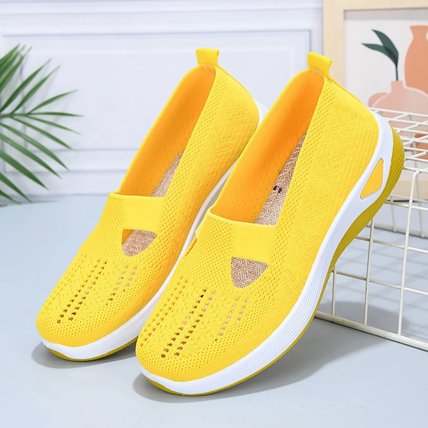 Orthopedic Shoes for Women Breathable Soft Slip On Mens Dress Shoes Lightweight Business Casual Shoes Wedge Sneakers Slip On Tennis Shoe Loafers Dress Shoe