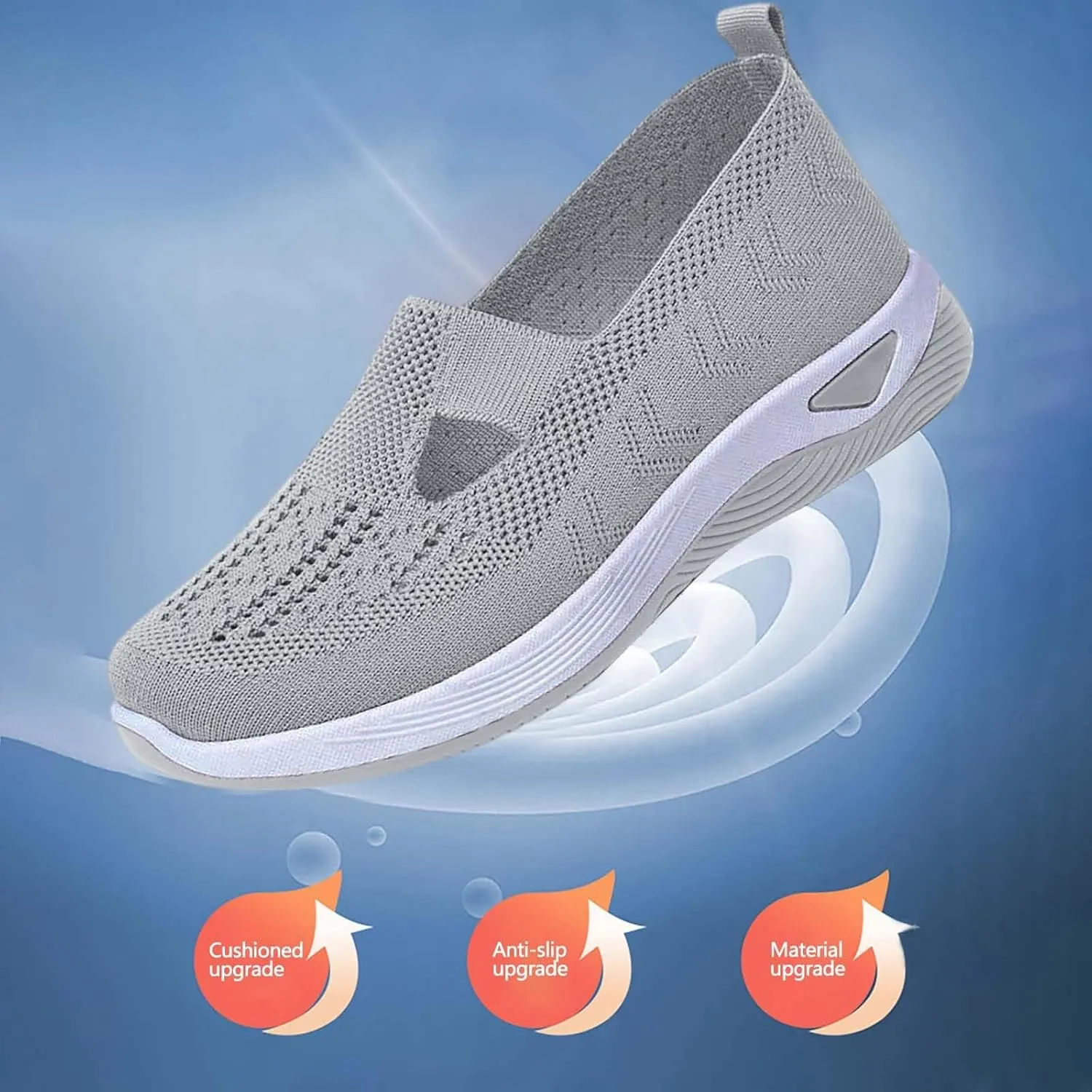 Orthopedic Shoes for Women Breathable Soft Slip On Slip On Shoes Women Mesh Casual Tennis Shoes Platform Sneakers Red Tennis Shoe Trainers Shoe