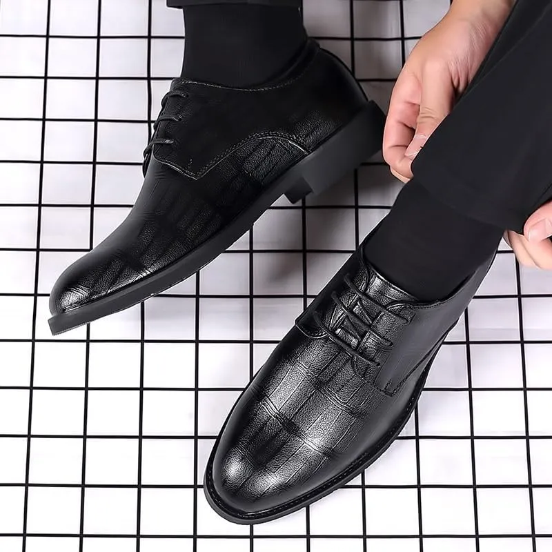 Oxford Dress Shoes for Men Classic Cap Toe Prom Wedding Lace-up Formal Leather Shoes Tuxedo Business New Shoes