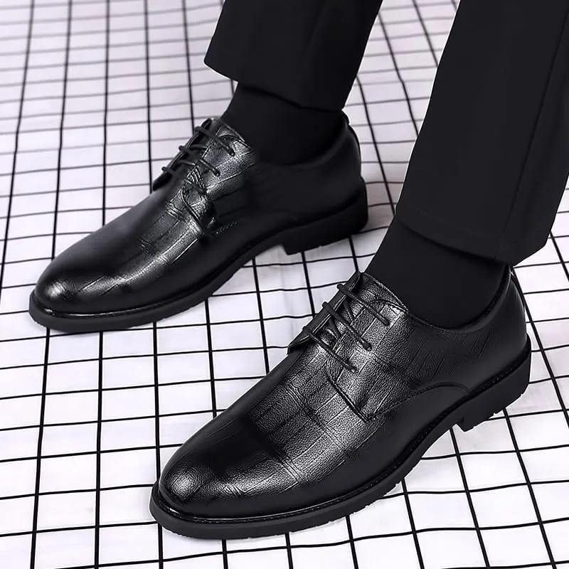 Oxford Dress Shoes for Men Classic Cap Toe Prom Wedding Lace-up Formal Leather Shoes Tuxedo Business New Shoes