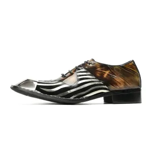 Paneled Square Toe Men's Oxford Shoes