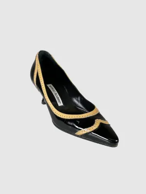 Patent Leather Contrast Stitch Pumps - Size 37.5