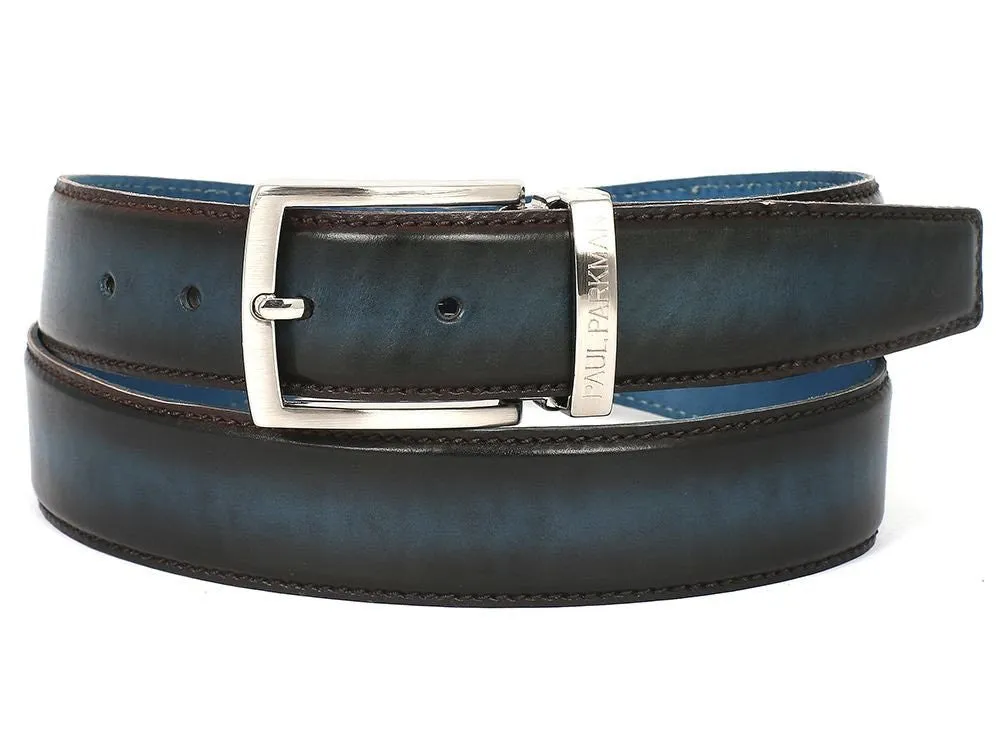 Paul Parkman Men's Leather Belt Dual Tone Brown & Blue