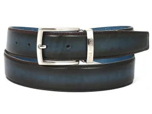 Paul Parkman Men's Leather Belt Dual Tone Brown & Blue