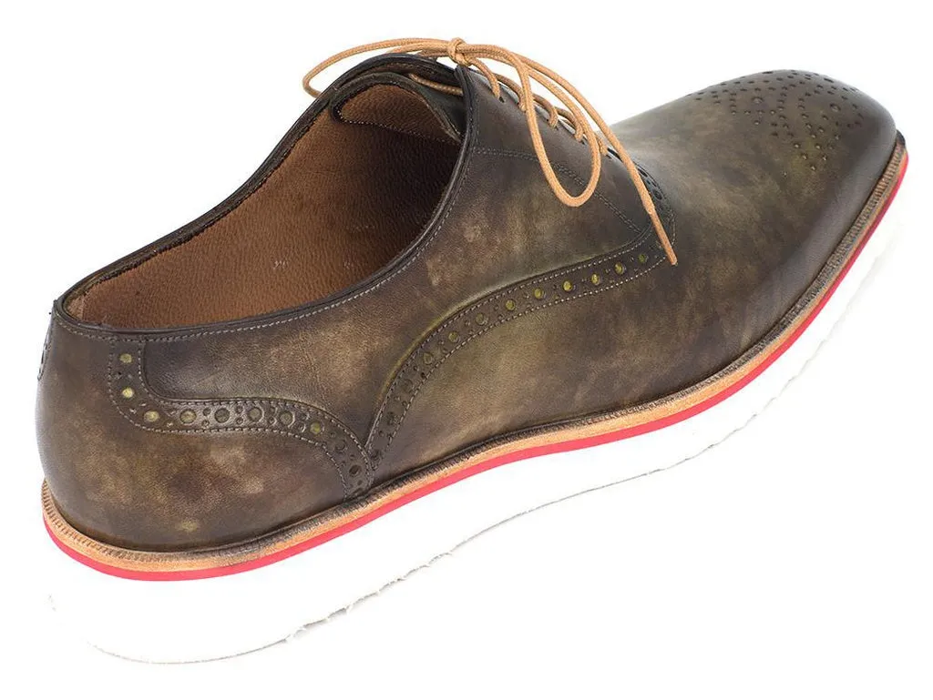 Paul Parkman Smart Casual Oxford Shoes for Men Army Green (ID#184SNK-GRN)