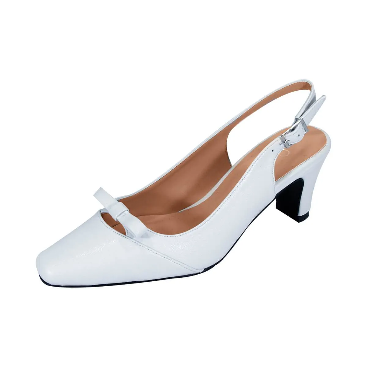 PEERAGE Jodie Women's Wide Width Leather Slingback Pumps
