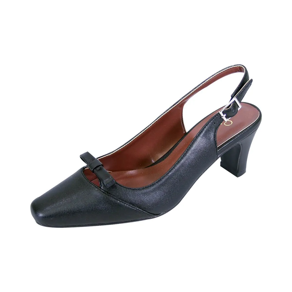 PEERAGE Jodie Women's Wide Width Leather Slingback Pumps