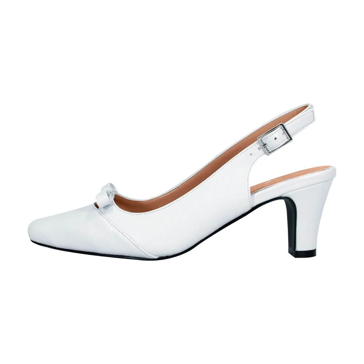 PEERAGE Jodie Women's Wide Width Leather Slingback Pumps