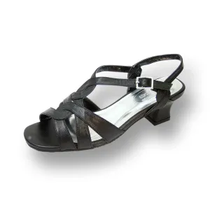 PEERAGE Monica Women's Wide Width Leather Slingback Heeled Sandals