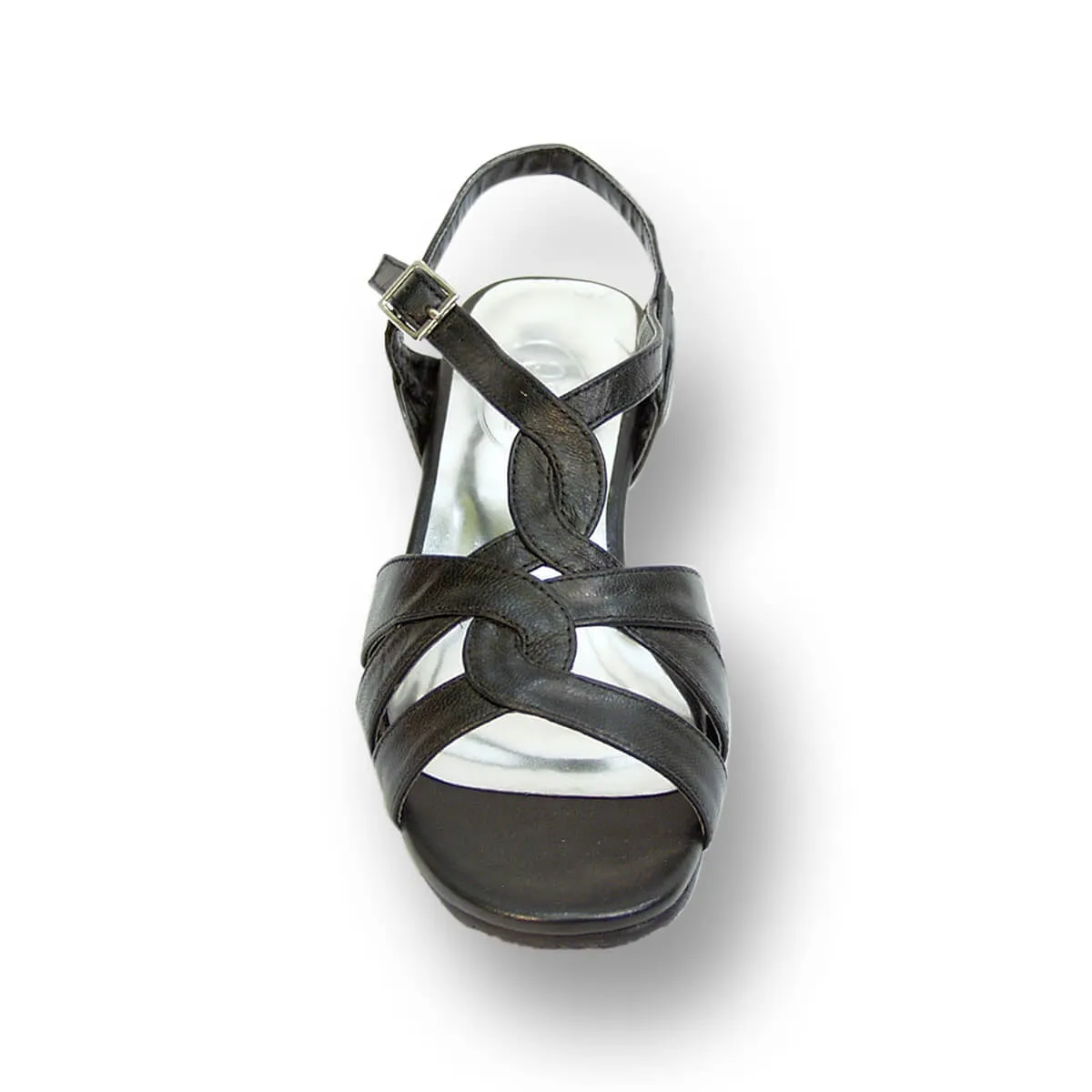 PEERAGE Monica Women's Wide Width Leather Slingback Heeled Sandals