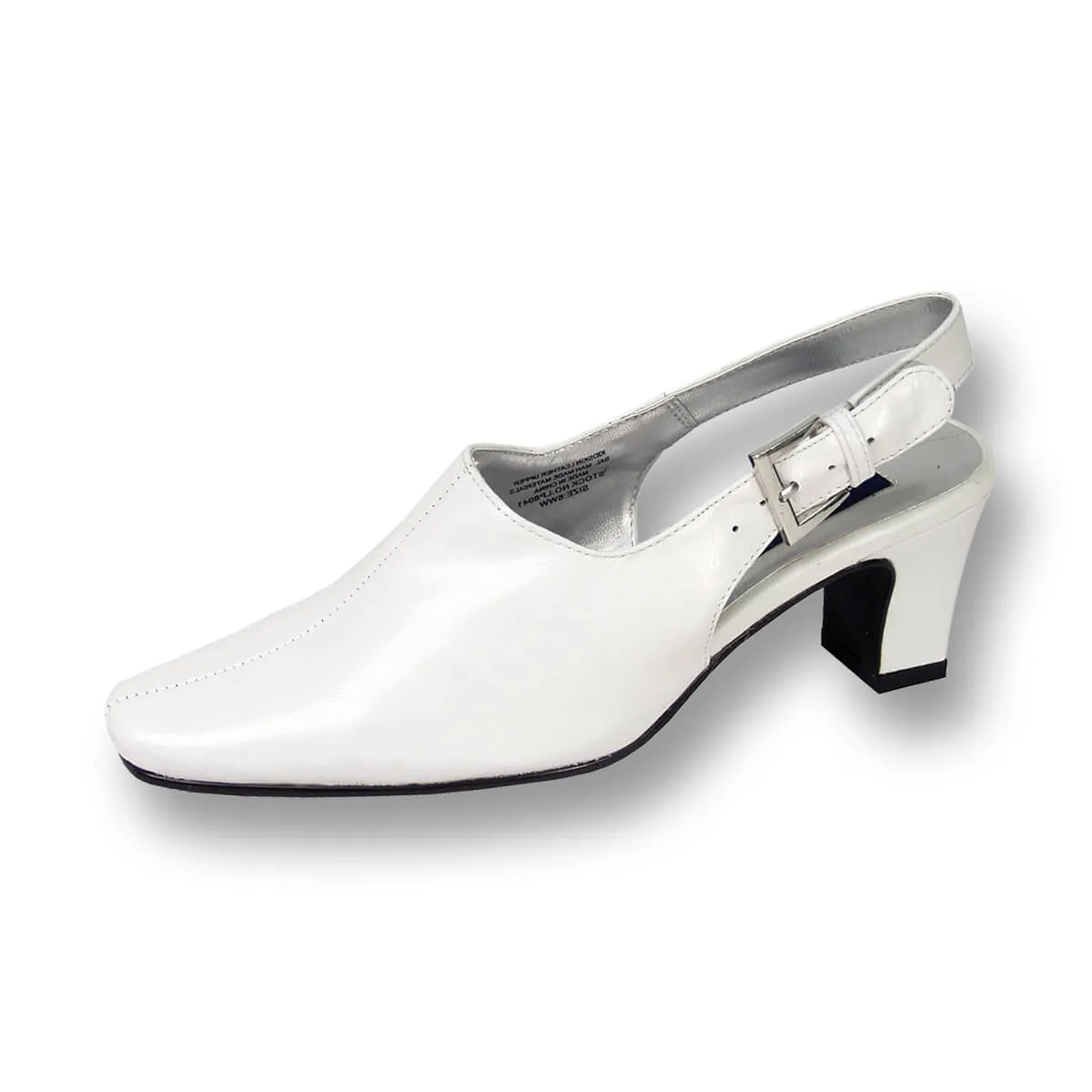 PEERAGE Zoe Women's Wide Width Leather Slingback Pumps