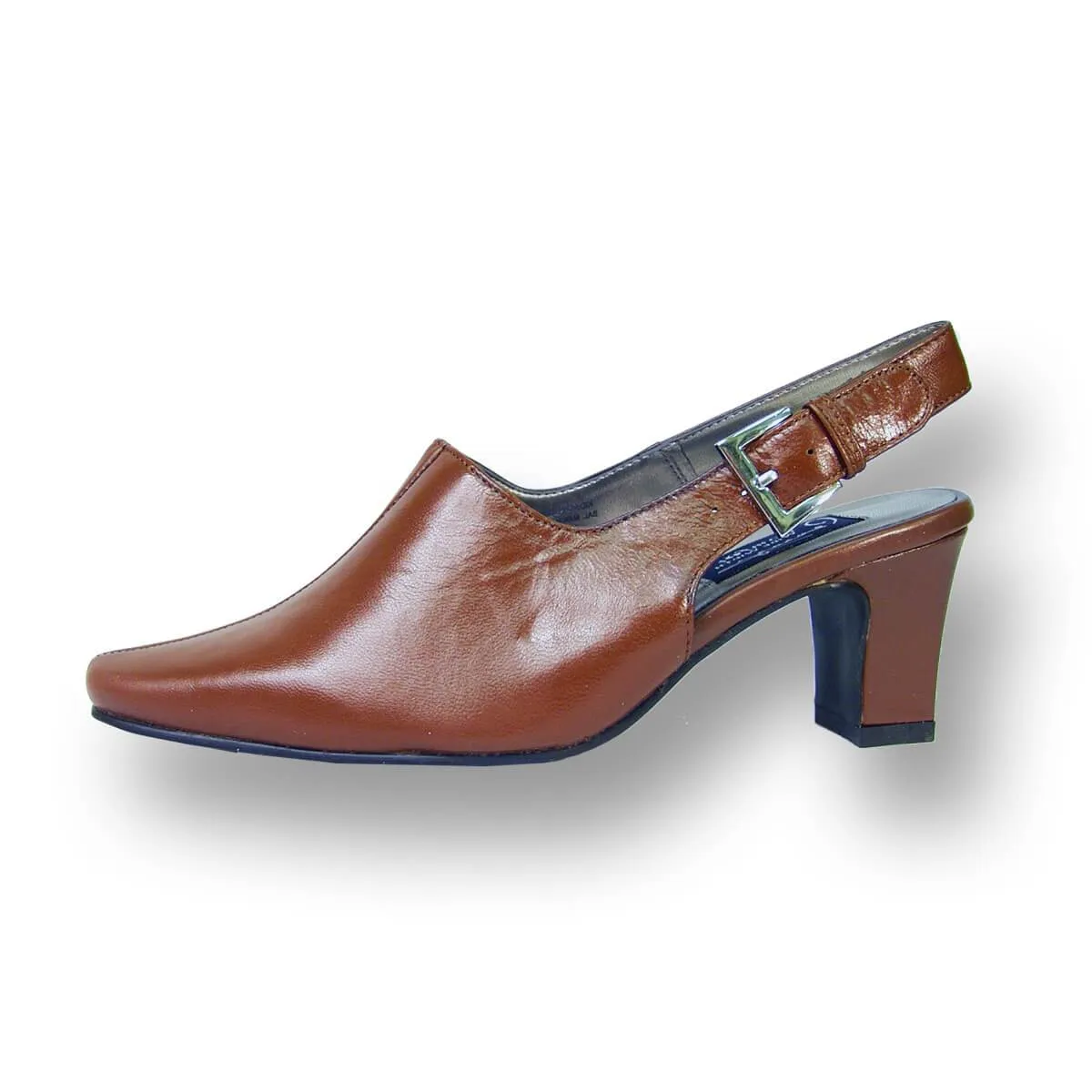 PEERAGE Zoe Women's Wide Width Leather Slingback Pumps