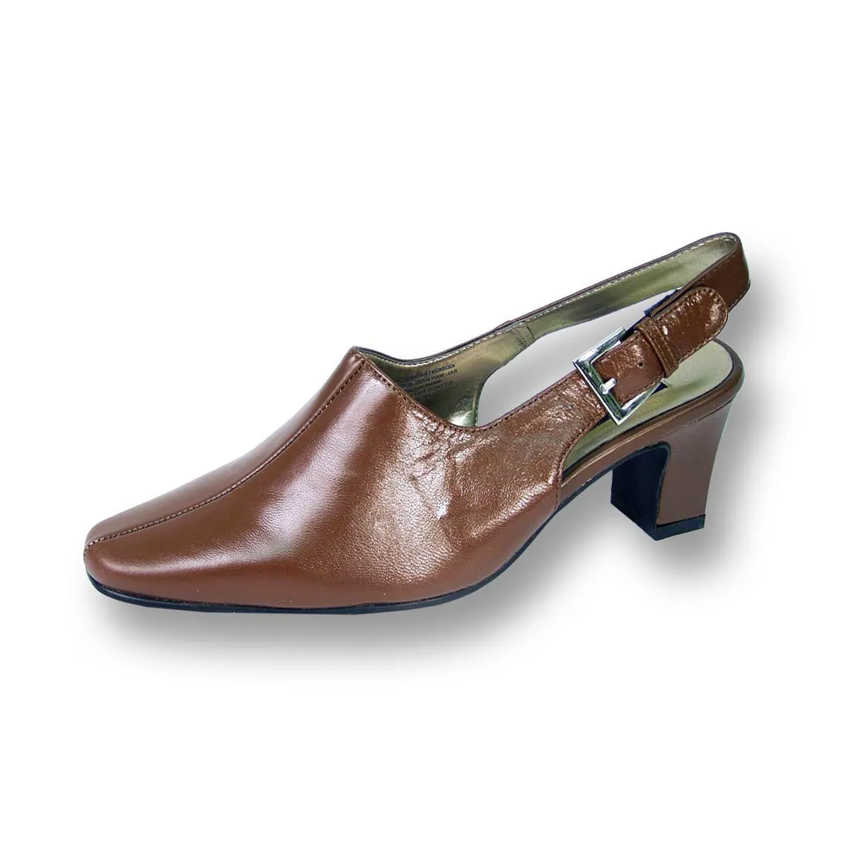 PEERAGE Zoe Women's Wide Width Leather Slingback Pumps