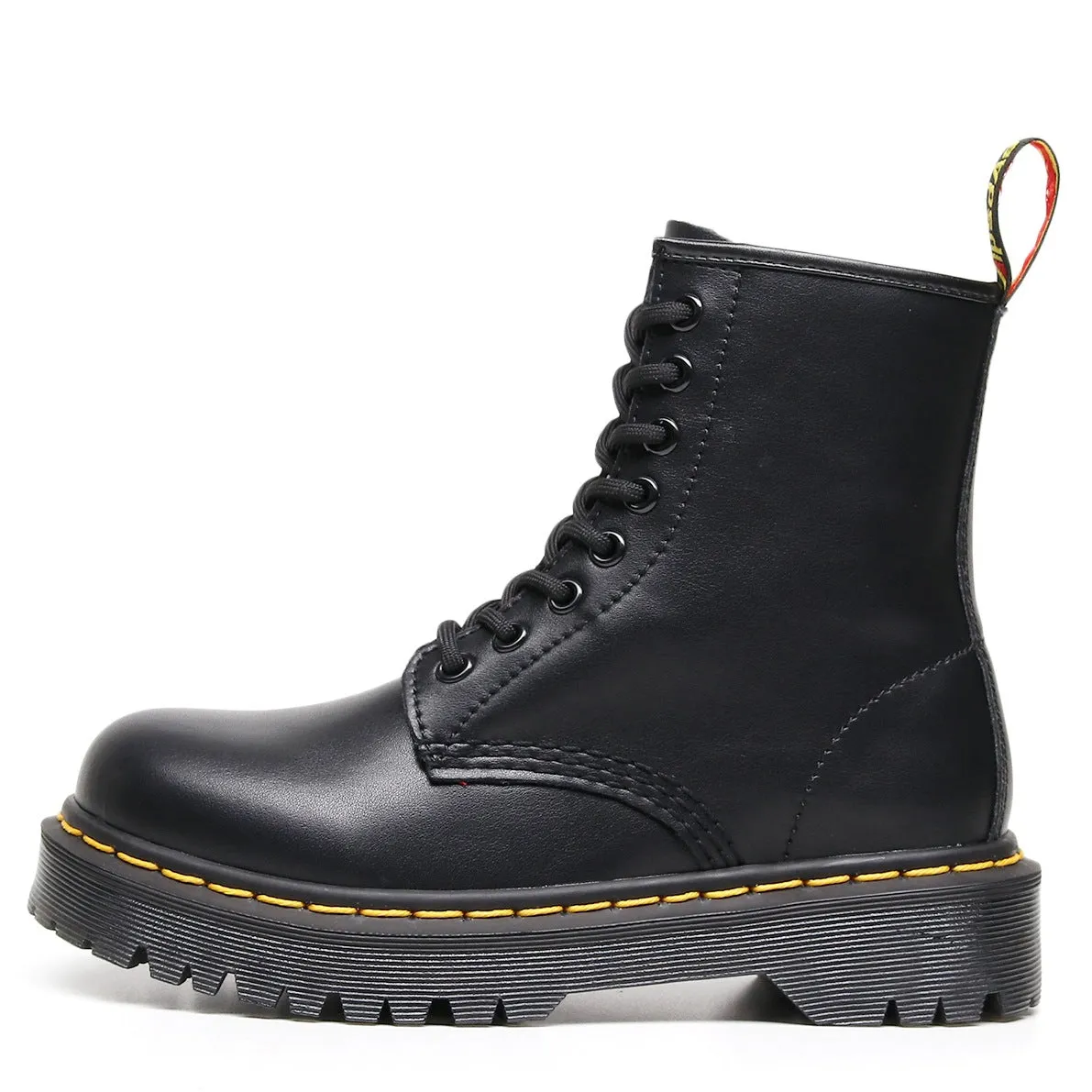 PEOPLETERRITORY Aberdeen high-top 1460 locomotive boots women's soft leather British style couple short boots men's and women's leather boots round head trend