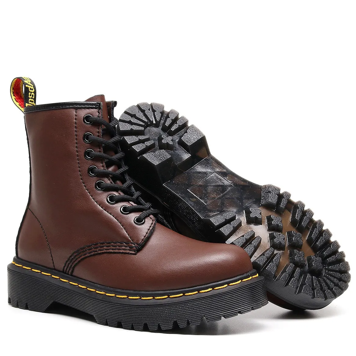 PEOPLETERRITORY Aberdeen high-top 1460 locomotive boots women's soft leather medium and platform couple short boots men's and women's leather boots round head trend