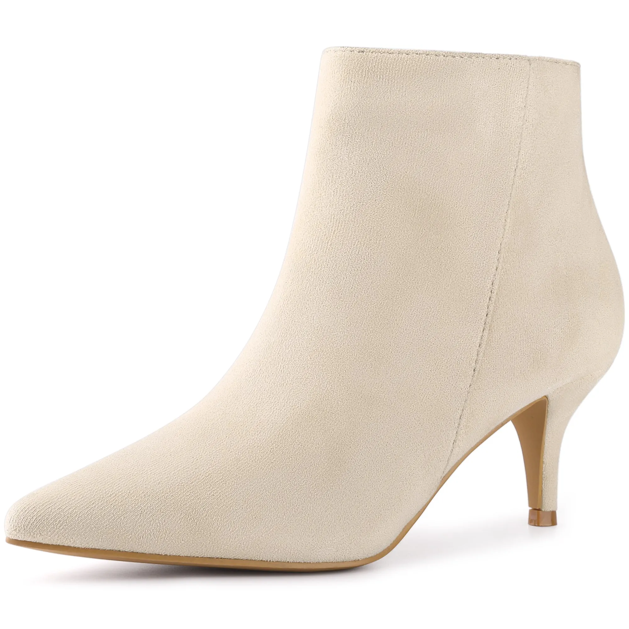 Perphy Women's Pointed Toe Side Zip Stiletto Heels Ankle Boots