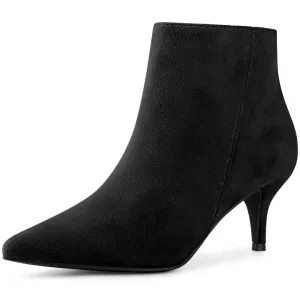 Perphy Women's Pointed Toe Side Zip Stiletto Heels Ankle Boots