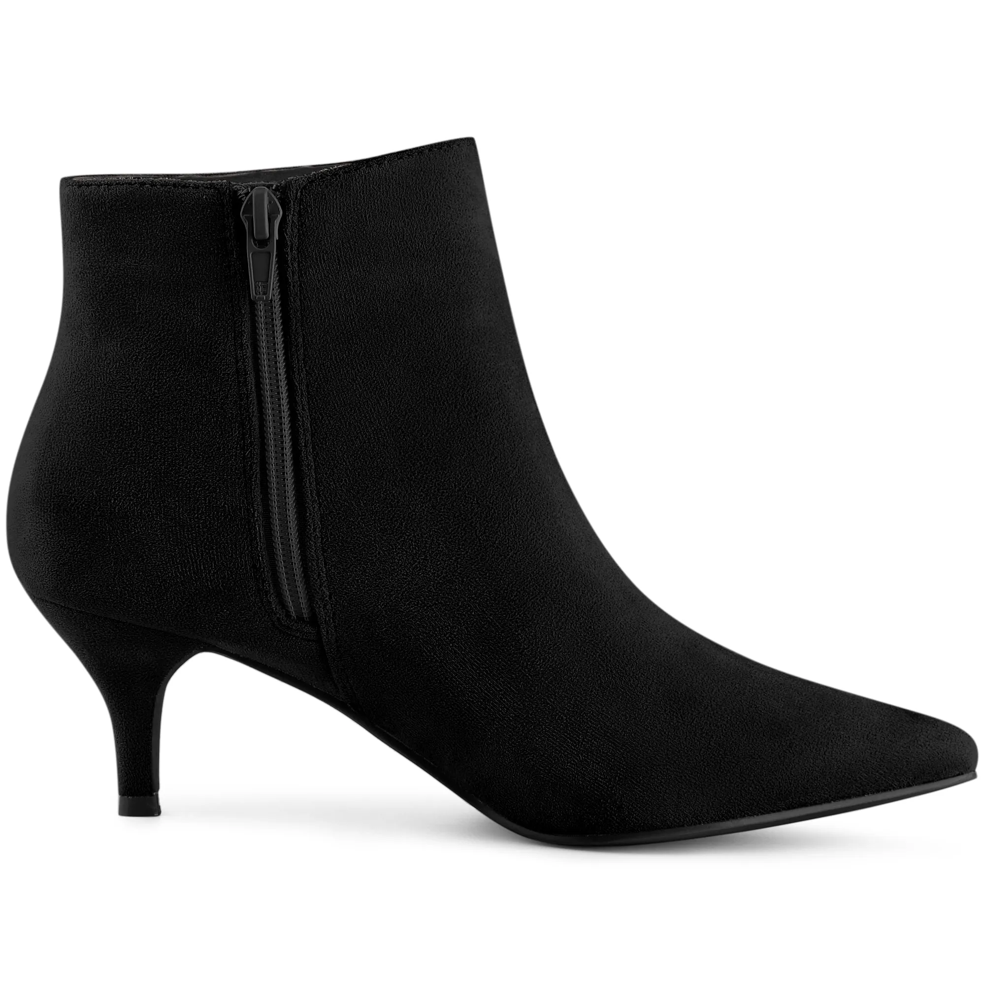 Perphy Women's Pointed Toe Side Zip Stiletto Heels Ankle Boots