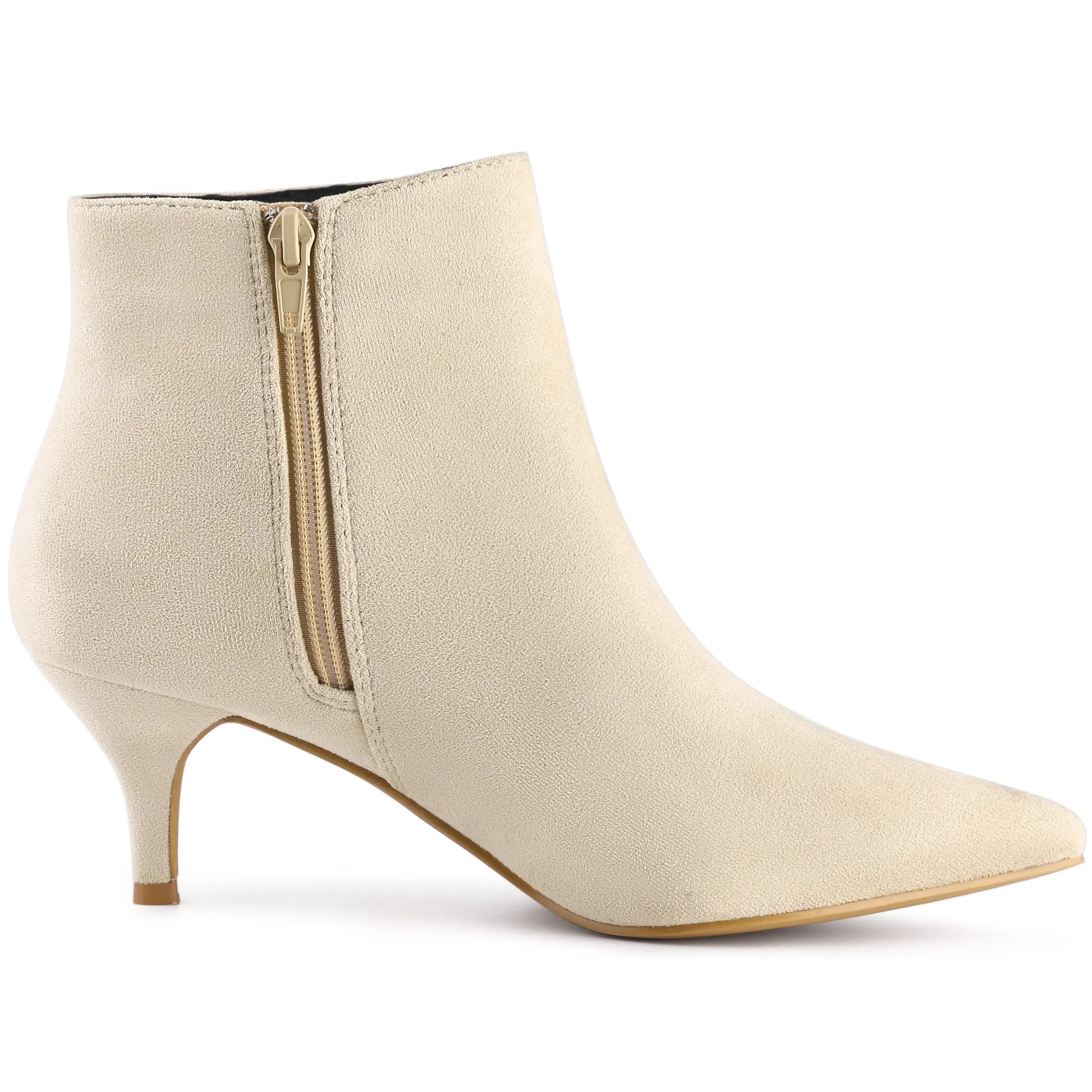 Perphy Women's Pointed Toe Side Zip Stiletto Heels Ankle Boots